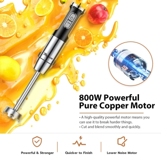 Hand Blender - Magiccos Immersion Stick Hand Blender - Variable Speeds & Turbo Function, 800W Powerful Motor, For Shakes & Smoo
