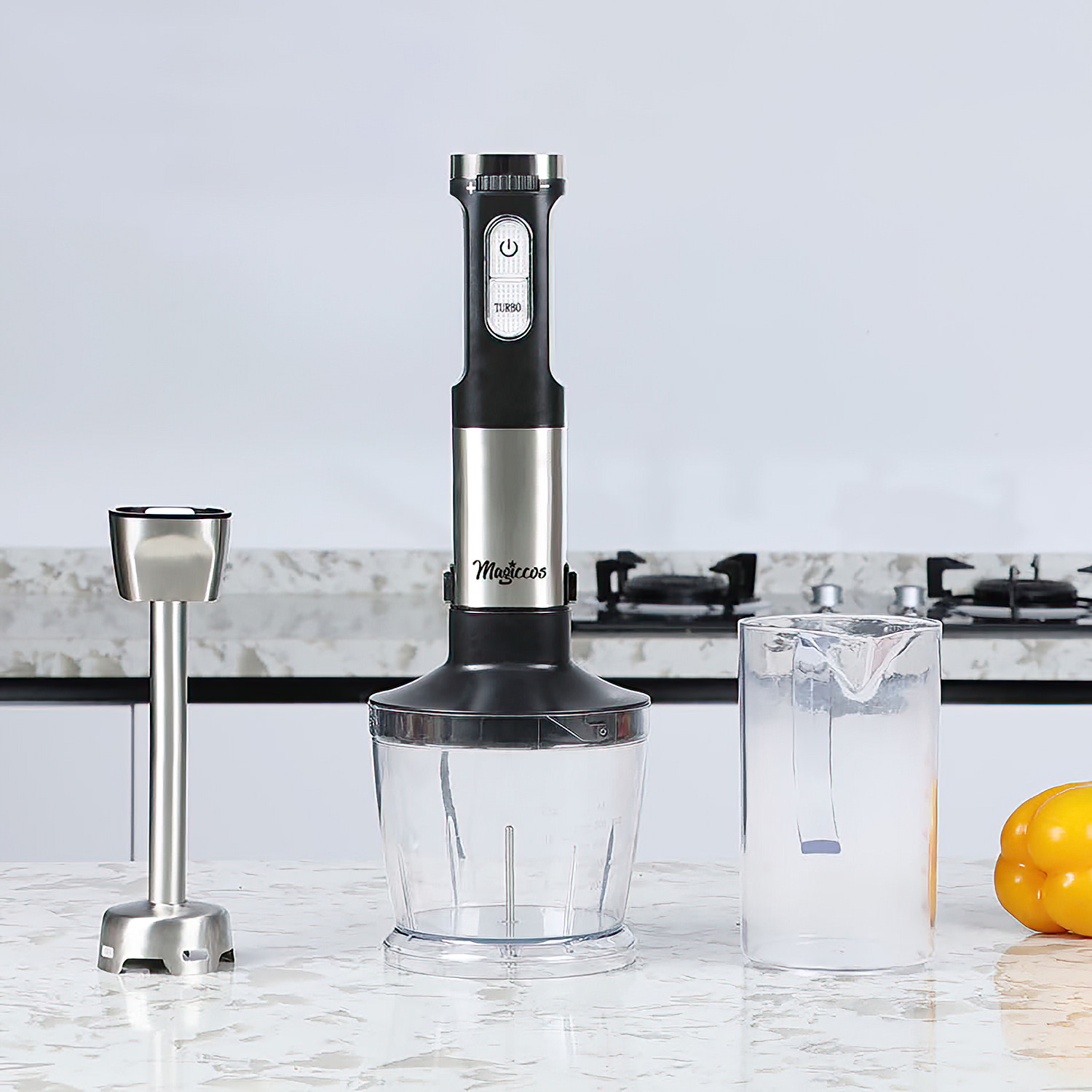 Magiccos Immersion Stick Hand Blender - Variable Speeds & Turbo Function, 800W Powerful Motor, For Shakes & Smoo