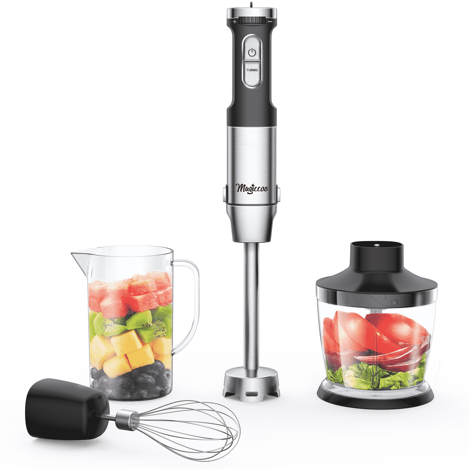 Hand Blender - Magiccos Immersion Stick Hand Blender - Variable Speeds & Turbo Function, 800W Powerful Motor, Fo