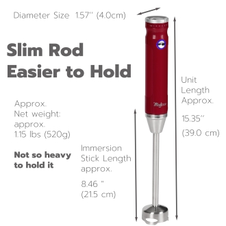 Hand Blender - Magiccos Immersion Stick Hand Blender - 9 Speeds Contorl, Slim Stick Blender Wand, 350W DC Motor, For Shakes and Smoothi